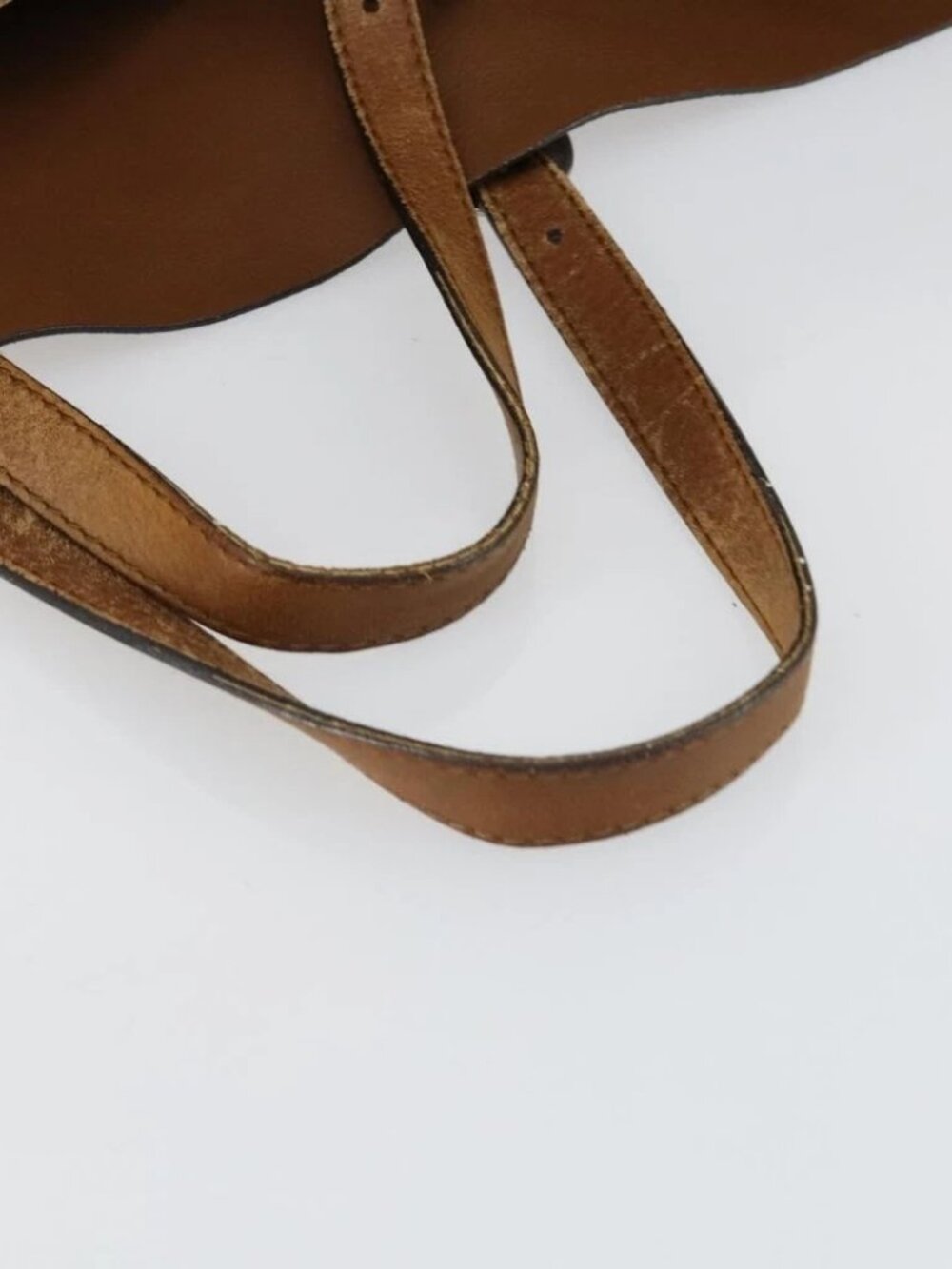 GUCCI Tote Bag Leather Brown Silver Auth - Picture 12 of 16